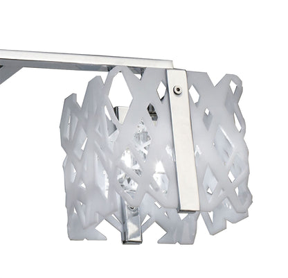 Mantra M1257 Tokio Rectangular Telescopic Semi Flush Convertible 4 Light G9 Line, Gloss White/Polished Chrome