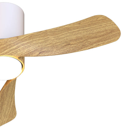 Nemo II XS 72cm 15W LED Dimmable Ceiling Light With Built-In 26W DC Fan, 3000-5000K Remote Control, 3000lm, Wood/White, 5yrs Warranty