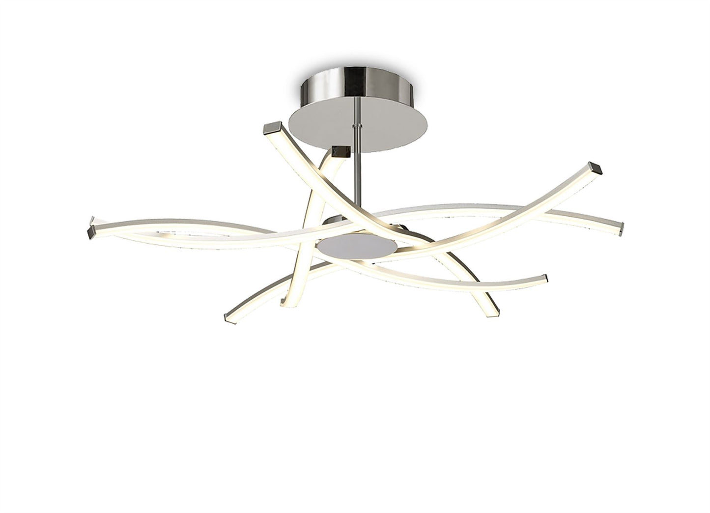 Mantra Aire LED Aire Semi Flush, 42W LED, 3000K, 3700lm, Silver/Frosted Acrylic/Polished Chrome, 3yrs Warranty Ceiling