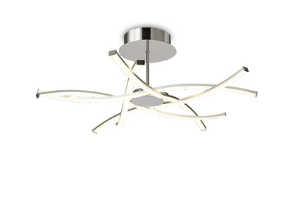 Mantra Aire LED Aire Semi Flush, 42W LED, 3000K, 3700lm, Silver/Frosted Acrylic/Polished Chrome, 3yrs Warranty Ceiling