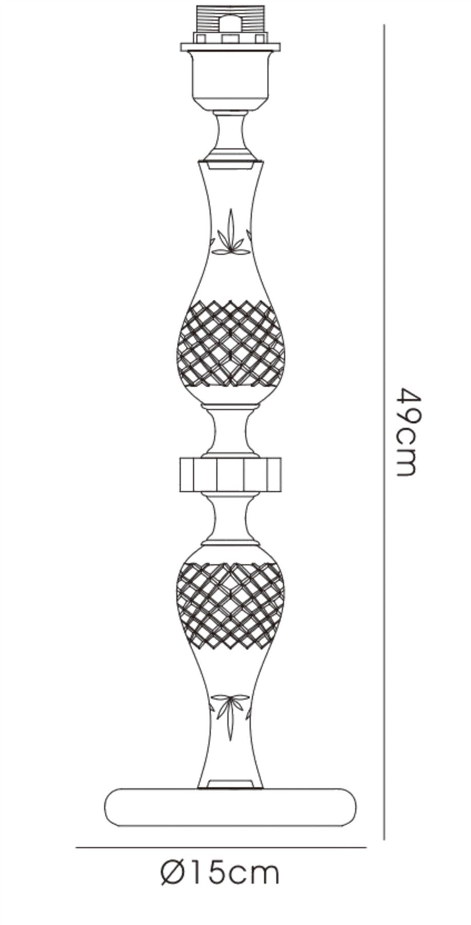 Diyas Albas Crystal Table Lamp WITHOUT SHADE 1 Light E27 Silver Finish