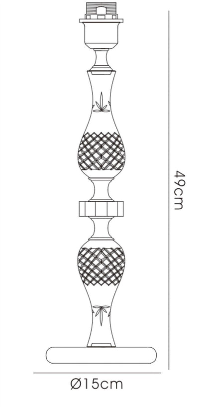 Diyas Albas Crystal Table Lamp WITHOUT SHADE 1 Light E27 Silver Finish