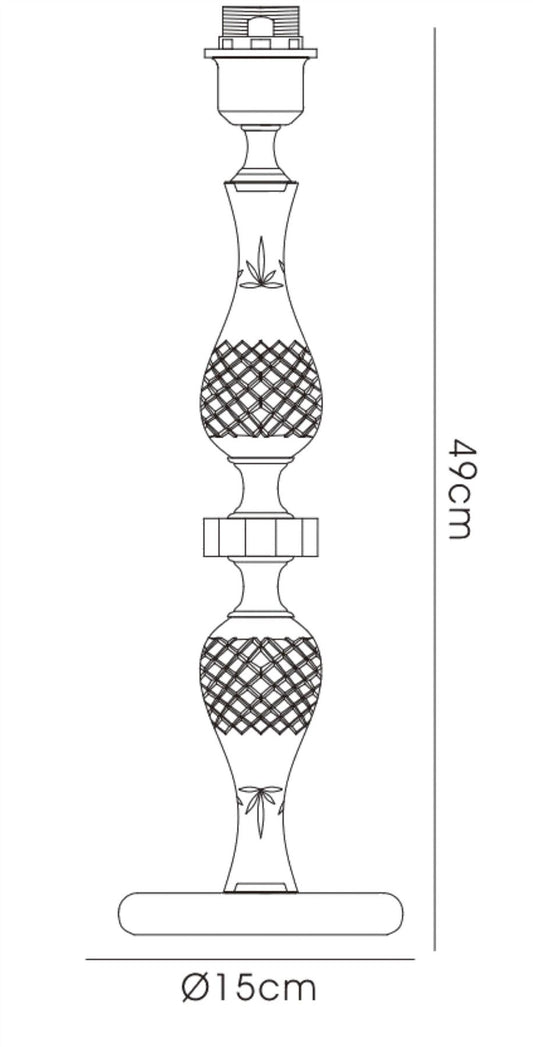 Diyas Albas Crystal Table Lamp WITHOUT SHADE 1 Light E27 Silver Finish