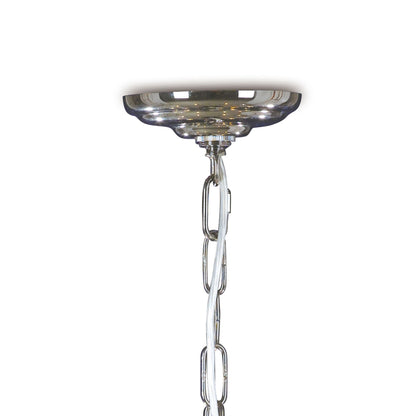 Diyas Elena 70cm  8 Light E14 Black Chrome/Crystal Ceiling Pendant Light Fitting