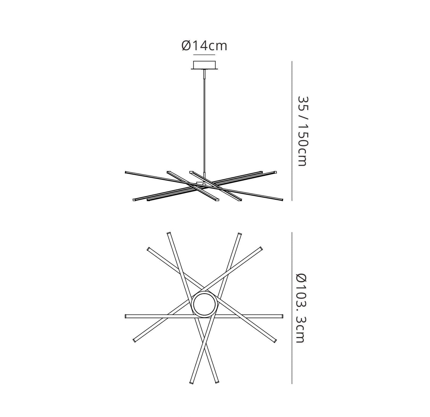 Mantra M5911 Star LED Pendant 100cm Round 60W 3000K, 4800lm, Dimmable Silver/Frosted Acrylic/Polished Chrome, 3yrs Warranty
