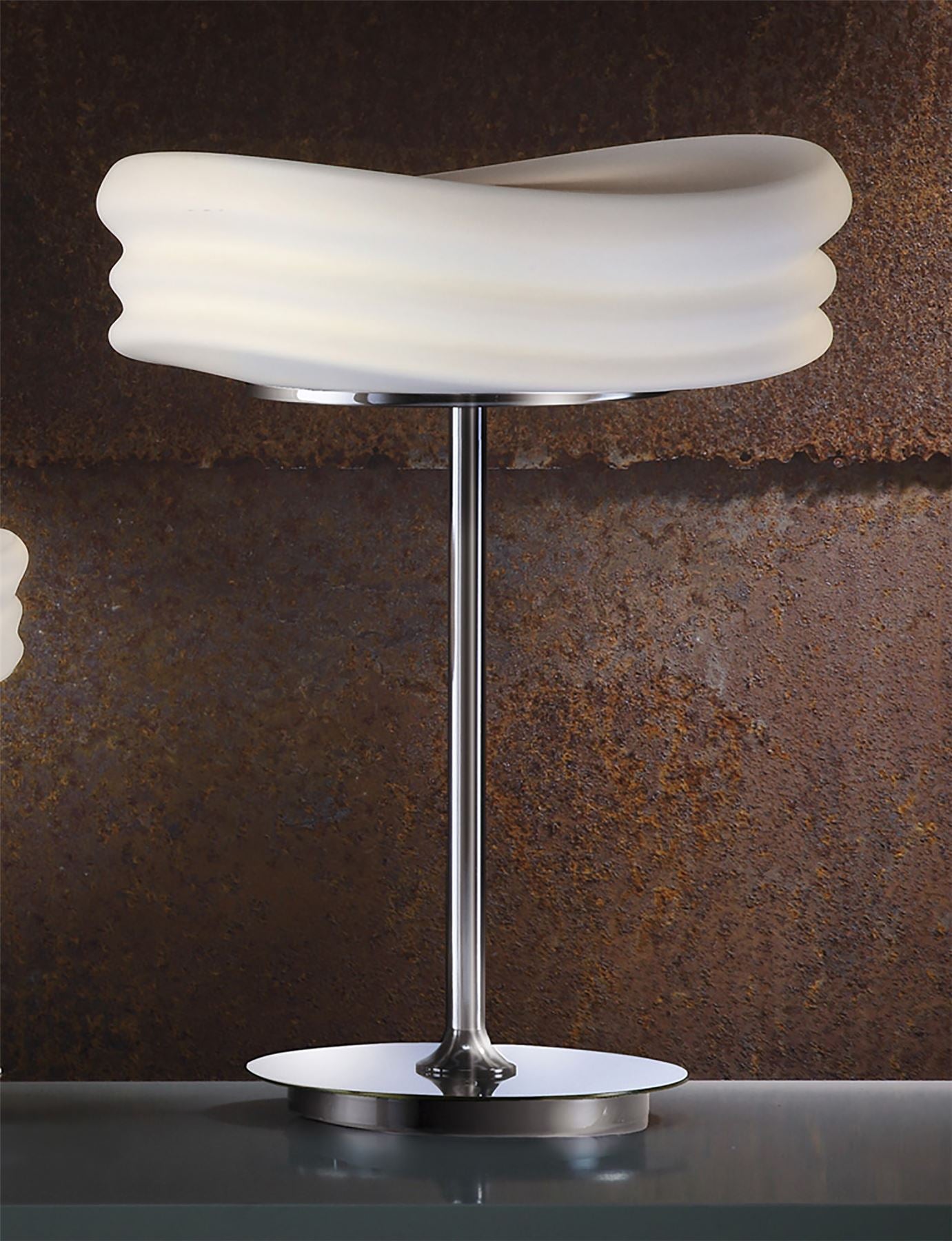 Mantra M3626 Mediterraneo Table Lamp 2 Light E27 Medium, Polished Chrome/Frosted White Glass