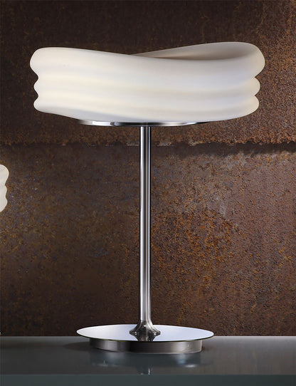 Mantra M3626 Mediterraneo Table Lamp 2 Light E27 Medium, Polished Chrome/Frosted White Glass
