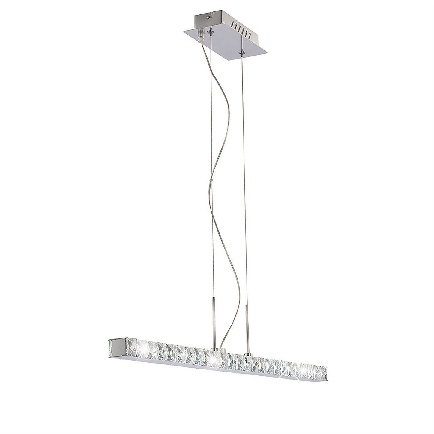 Diyas Galaxy  Linear 12W LED 6000K Polished Chrome/Crystal Ceiling Pendant Light Fitting
