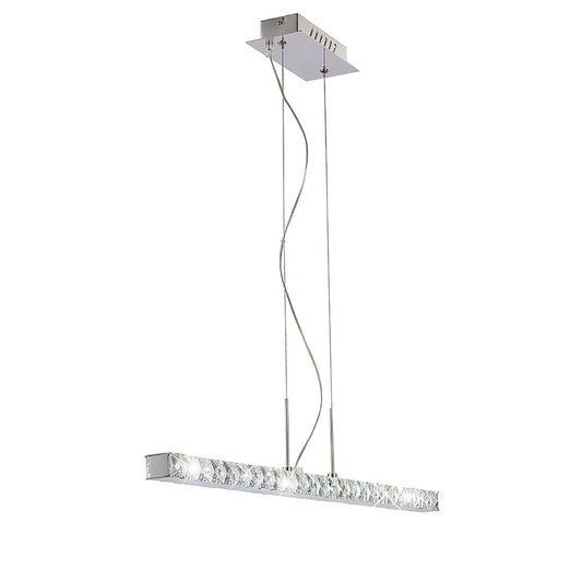 Diyas Galaxy  Linear 12W LED 6000K Polished Chrome/Crystal Ceiling Pendant Light Fitting