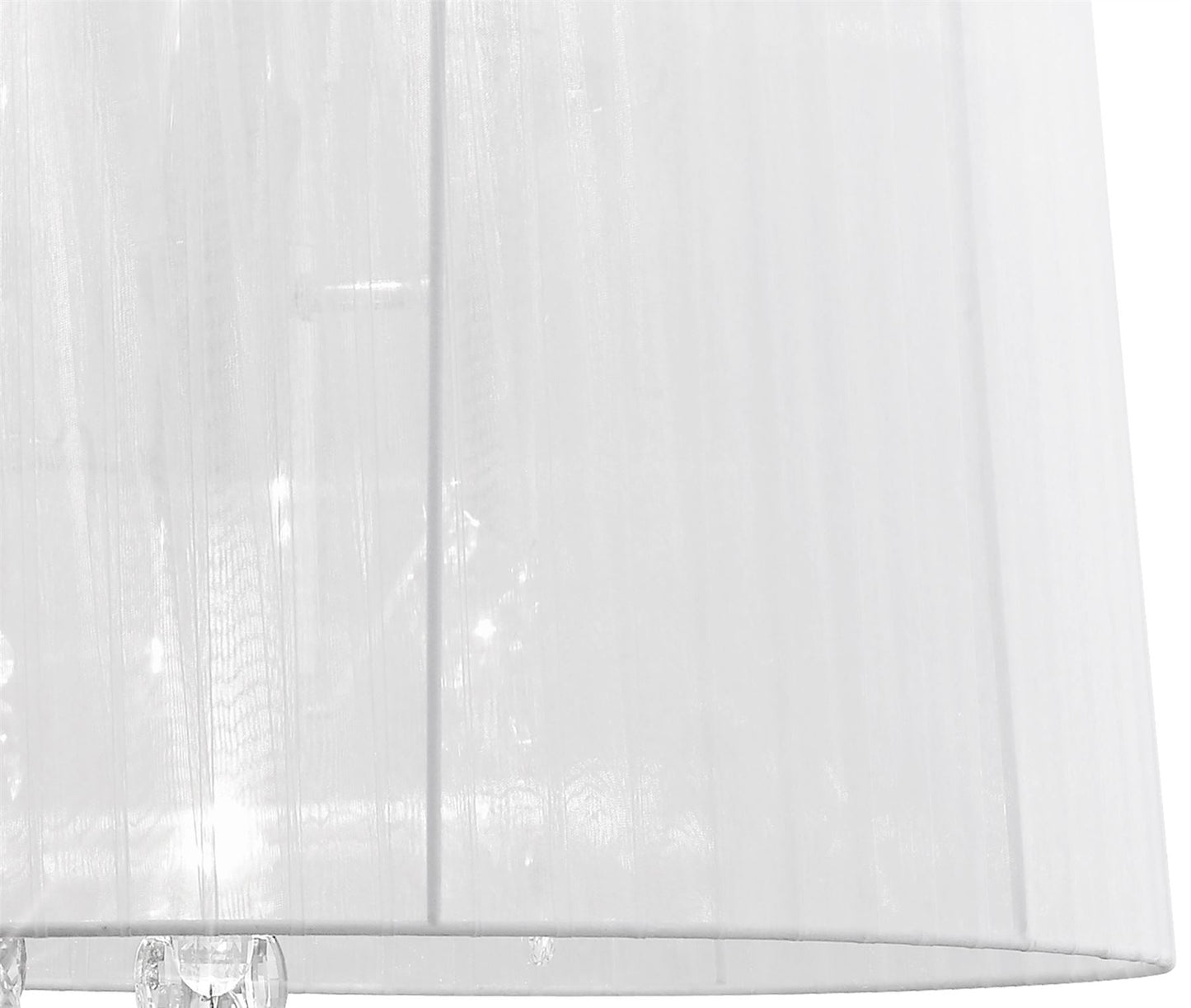 Mantra M3860 Tiffany Pendant 3+3 Light E14+G9, Polished Chrome with White Shade & Clear Crystal