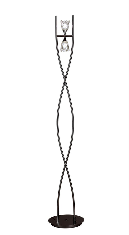 Mantra Amel Floor Lamp 2 Light G9, Black Chrome