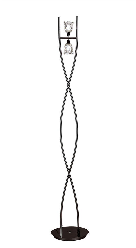 Mantra Amel Floor Lamp 2 Light G9, Black Chrome