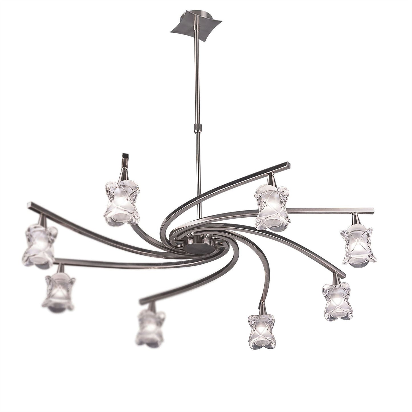 Mantra Rosa 82cm Del Desierto Telescopic Pendant 8 Light G9, Satin Nickel