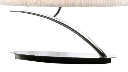 Mantra M1138 Eve Table Lamp 2 Light E27 Small, Polished Chrome with White Oval Shade