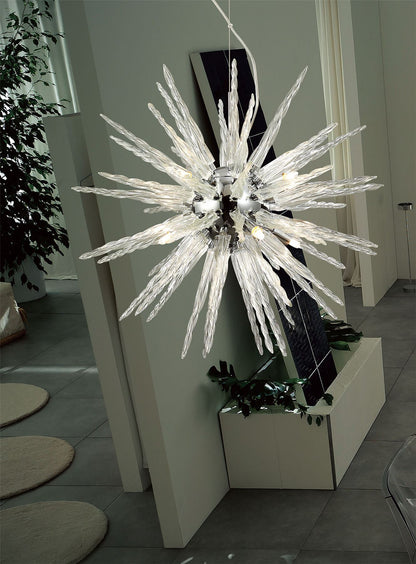 Diyas Tropez 60cm  8 Light G9 Polished Chrome/Glass Ceiling Pendant Light Fitting