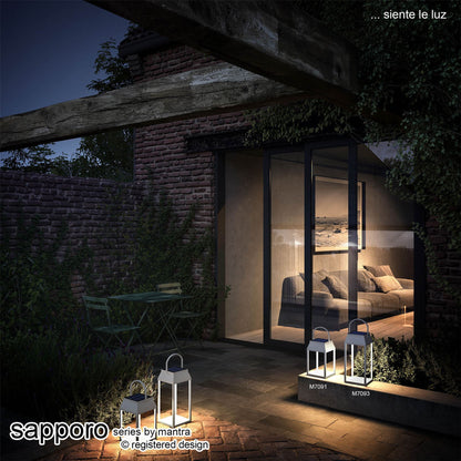 Mantra Fusion Sapporo Cordless Sapporo Large Solar Rechargeable Battery Operated Lantern, 3W LED, 3000K, 238lm, IP54, White, 3yrs Warranty