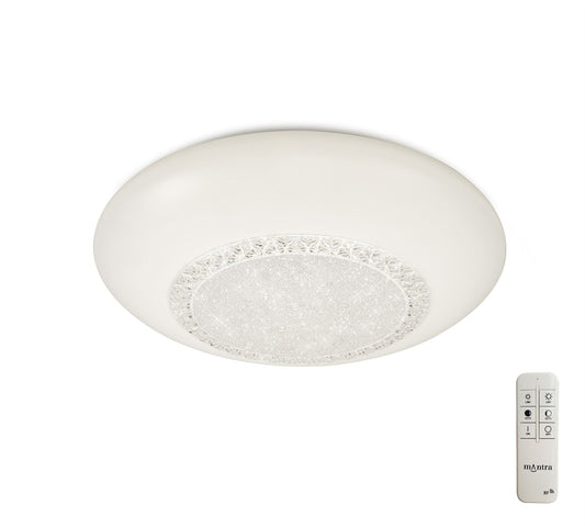 Mantra Fusion Fusion M6235 Opera Flush Ceiling Light 41cm Round, 24W LED, 3000-6500K Tuneable White, 1680lm, White, Remote Control, 3yrs Warranty