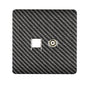 Trendi Switch 2 Gang TV Co-Axial & RJ45 Cat 5e Modern Designer PC Ethernet Sockets in Carbon Fibre