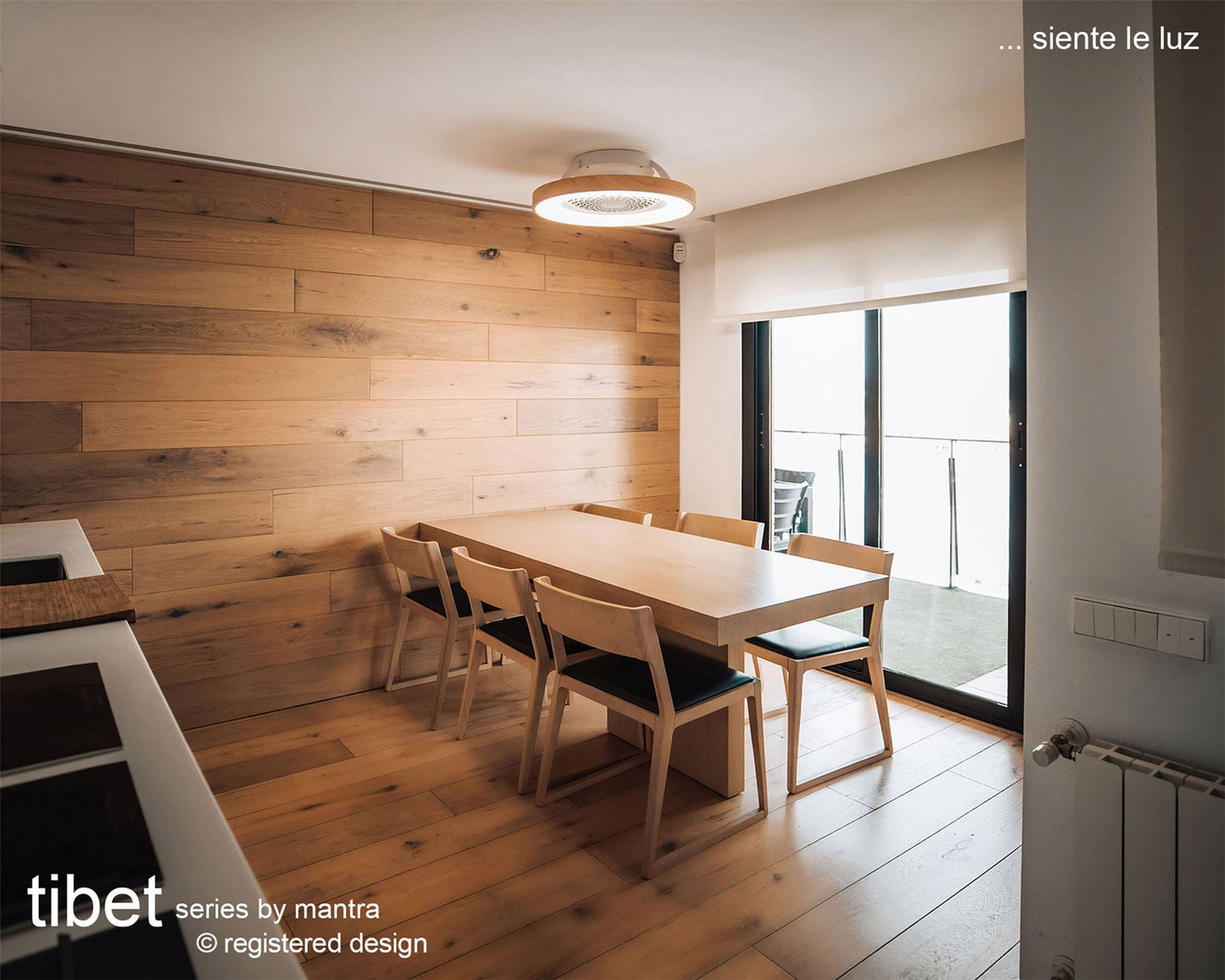 Tibet 65cm 70W LED Dimmable Ceiling Light With 35W DC Reversible Fan Remote, APP, Alexa & Google Voice, 3900lm, Wood Effect/White, 5yrs Wrnty