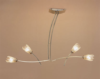 Mantra Pietra Linear Pendant 2 Arm 4 Light G9, Antique Brass