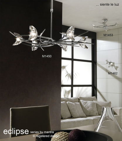 Mantra M1453 Eclipse Telescopic Semi Flush Convertible 4 Light G9, Polished Chrome
