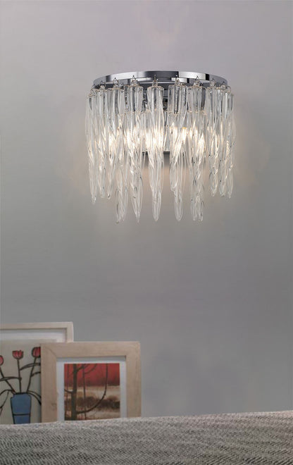 Diyas Tropez Wall Light 2 Light G9 Polished Chrome/Glass
