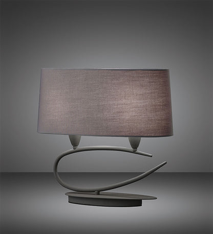 Mantra M3683 Lua Table Lamp 2 Light E27, Ash Grey with Ash Grey Shades