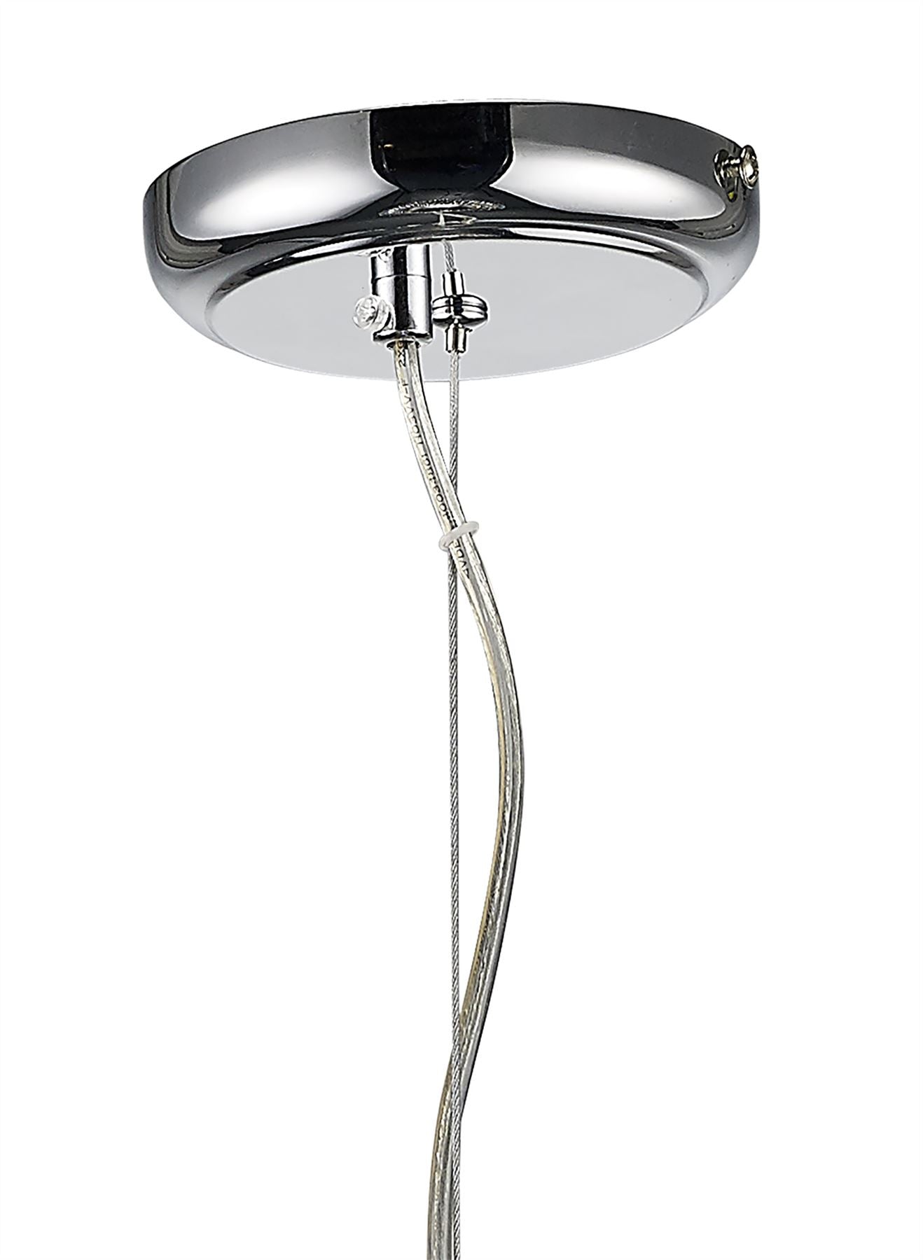 Diyas Chelsie 38cm Large  1 Light E27 Polished Chrome/Clear Beaded Glass Ceiling Pendant Light Fitting