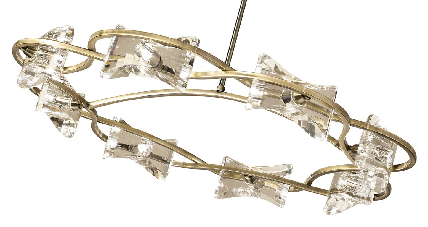 Mantra Kromo 73cm Telescopic 8 Light G9 Round, Antique Brass