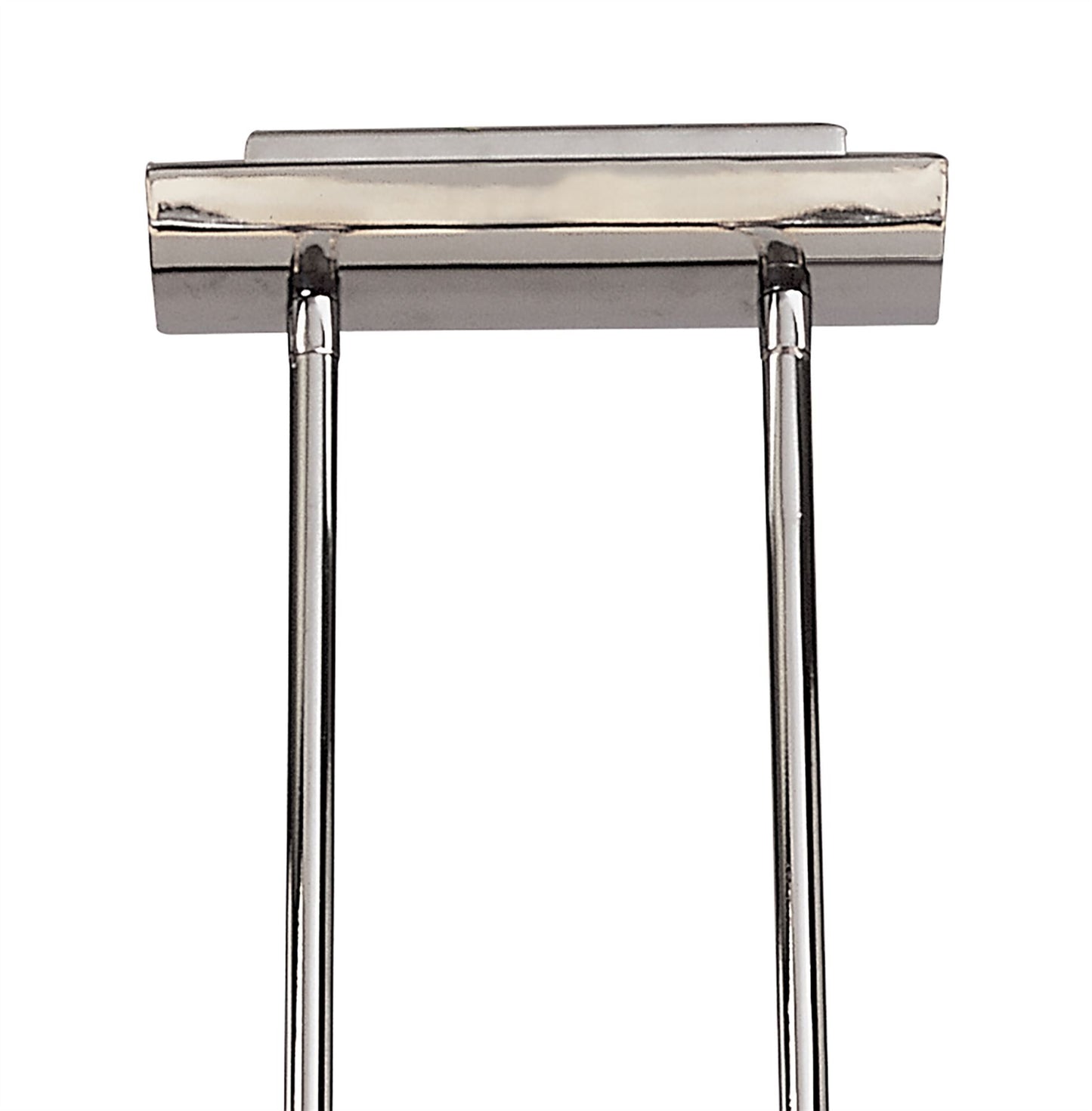 Mantra Lupa Telescopic Pendant Curved Linear Bar 4 Light G9, Polished Chrome/Frosted White Glass