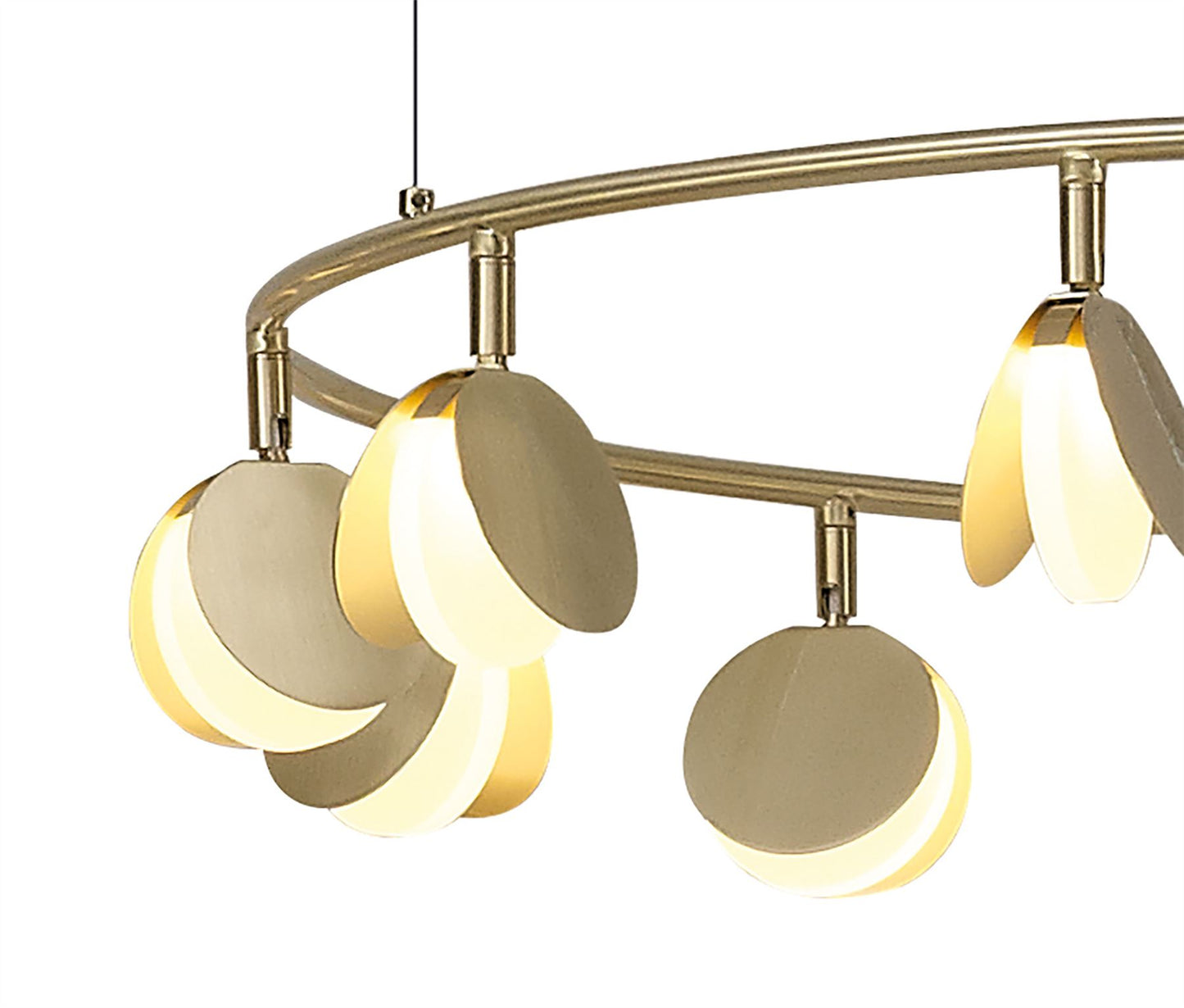 Mantra Shell 86cm 12 Light Pendant, Round, 50W LED, 3000K, 2650lm, Gold, 3yrs Warranty