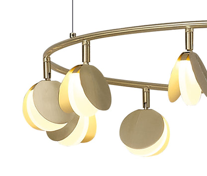 Mantra Shell 86cm 12 Light Pendant, Round, 50W LED, 3000K, 2650lm, Gold, 3yrs Warranty