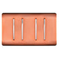 Trendi 4 Gang 3 Way Intermediate Artistic Modern Glossy 10 Amp Rocker Light Switch Copper
