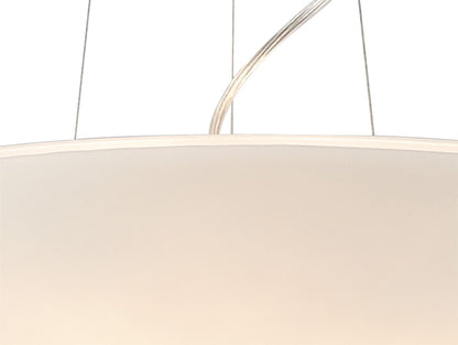 Diyas Amada 45cm  6 Light G9, Polished Chrome/Opal White Glass Ceiling Pendant Light Fitting