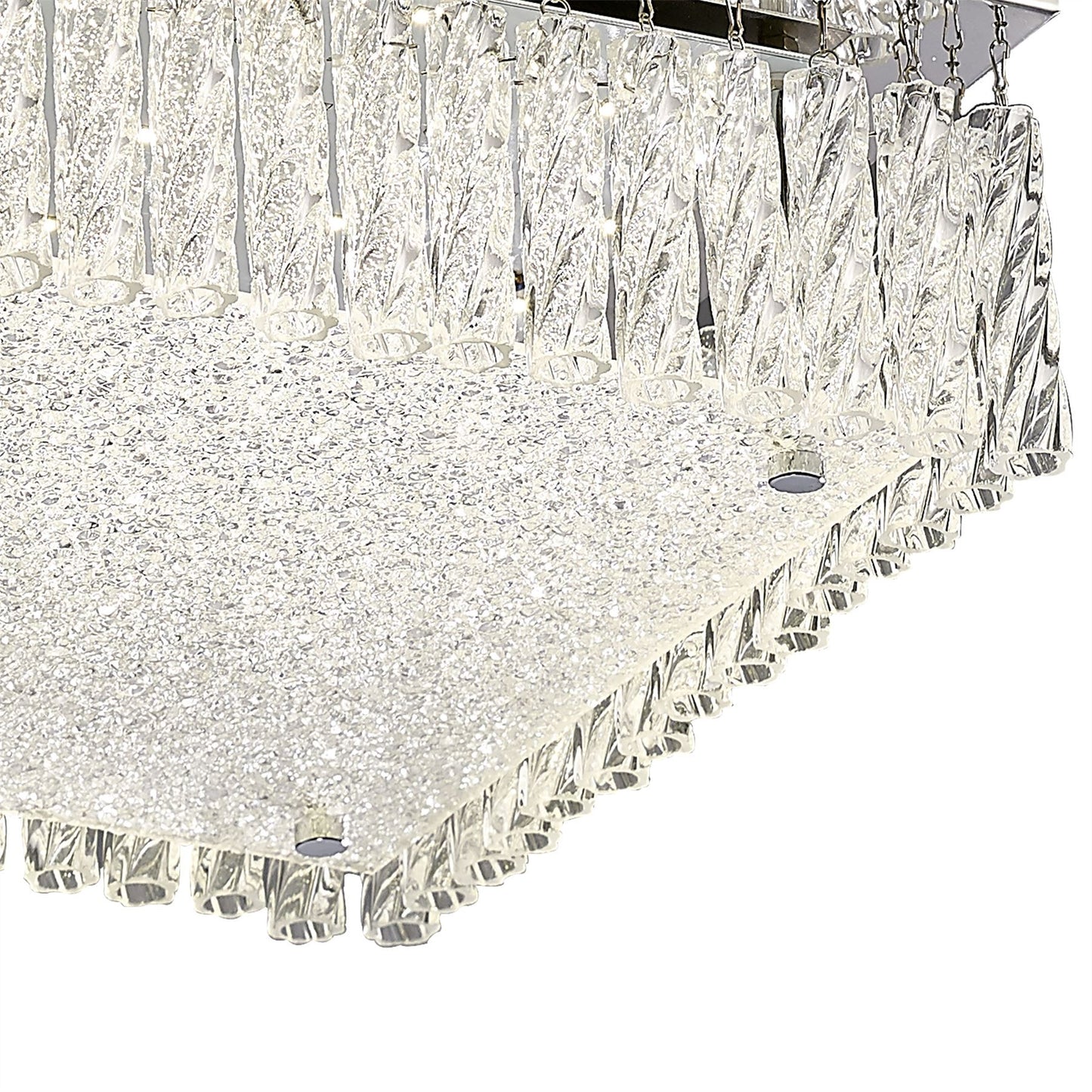 Diyas Aiden Large Square Flush  21W 1900lm LED 4200K Polished Chrome/Glass, 3yrs Warranty  Ceiling Light Fitting
