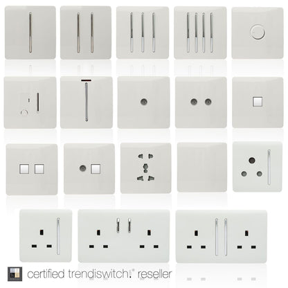 Trendi  TV Co-axial Socket + RJ45 Cat 5e & Cat 6 PC Ethernet Socket White