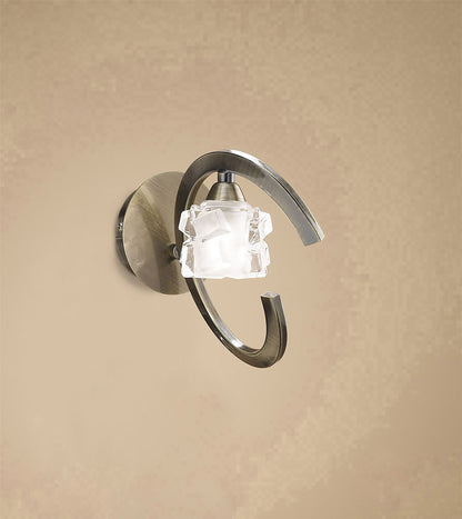 Mantra Ice Wall Light Switched 1 Light G9 ECO, Antique Brass