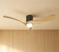 Nemo II M 1.2m 19W LED Dimmable Ceiling Light With Built-In 32W DC Fan, 3000-5000K Remote Control, 3800lm, Wood/Black, 5yrs Warranty