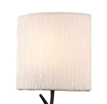Mantra Eve Wall Light Switched 1 Light E27, Anthracite with White Oval Shade
