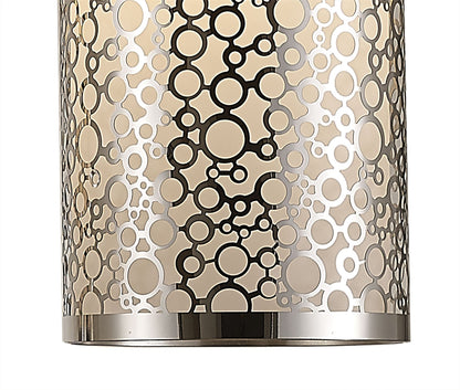 Deco Charon Circle Pattern Pendant 3 Light E27 Linear Polished Chrome