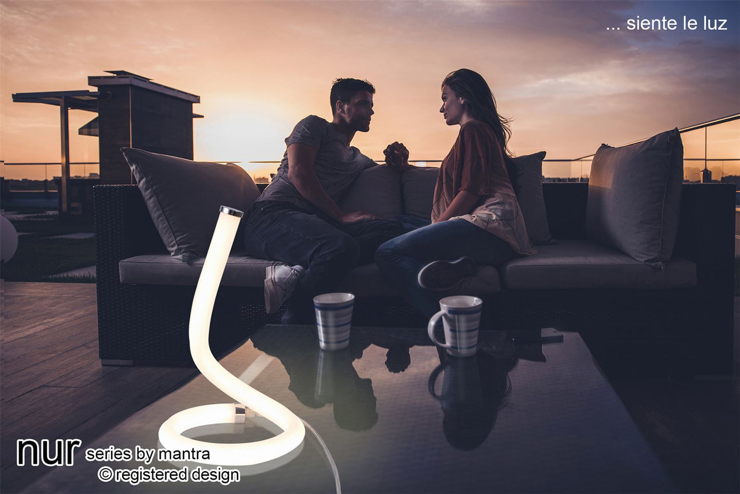Mantra Nur II Table Lamp, 12W LED, 3000K, 900lm, IP20, Chrome, 3yrs Warranty