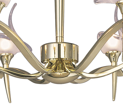 Mantra Viena 61cm Telescopic Pendant Round 6 Light G9, Polished Brass