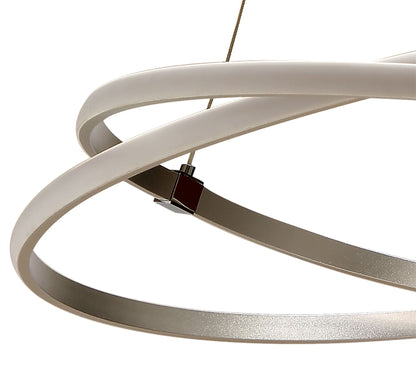 Mantra M5380 Infinity Pendant 42W LED 3000K, 3400lm, Silver/Polished Chrome/White Acrylic, 3yrs Warranty