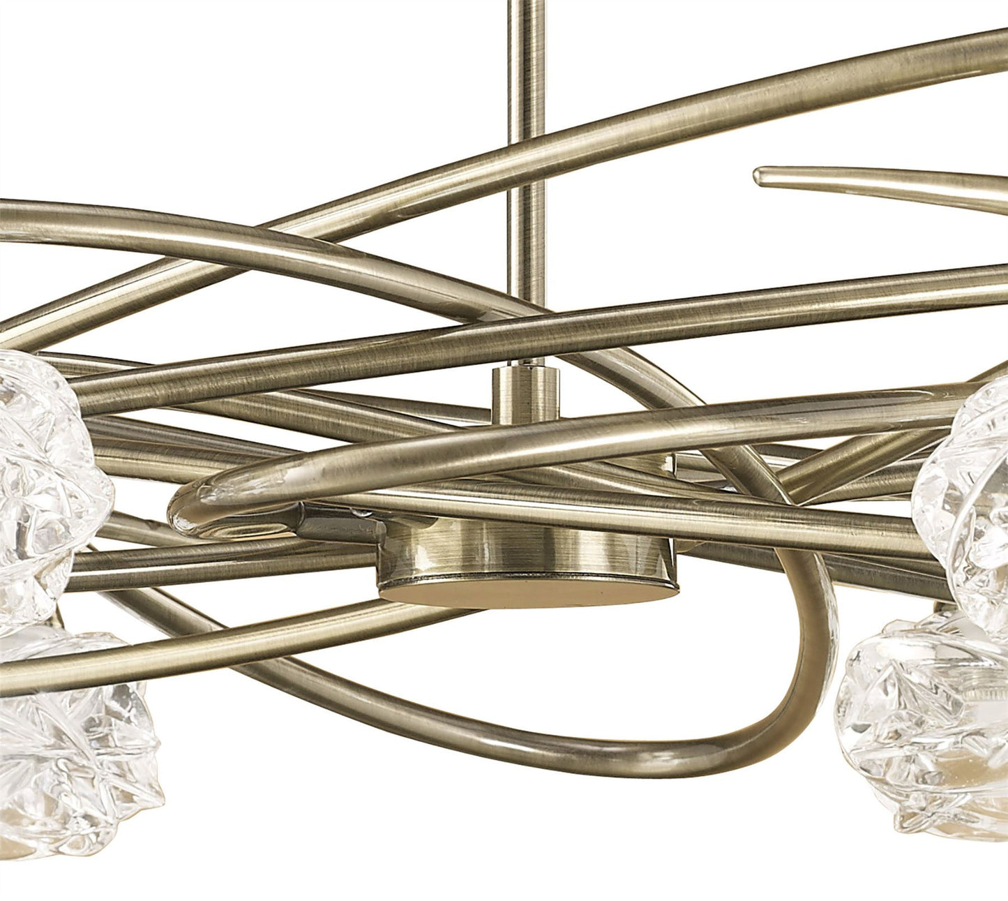 Mantra M4072 Maremagnum Telescopic Semi Flush Convertible 6 Light G9, Antique Brass