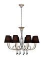 Mantra M6207 Paola Pendant 95cm Round, 8 x E14 (Max 40W), Silver Painting, Black Shades