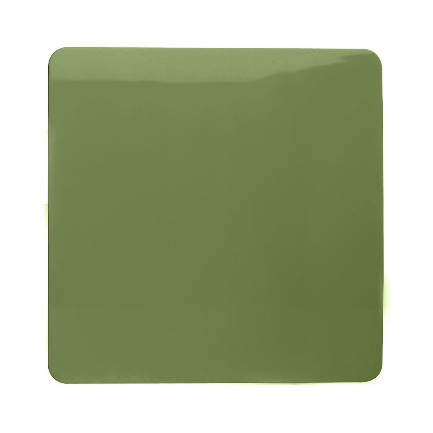 Trendi Artistic Modern Glossy Tactile Single Blanking Plate Moss Green