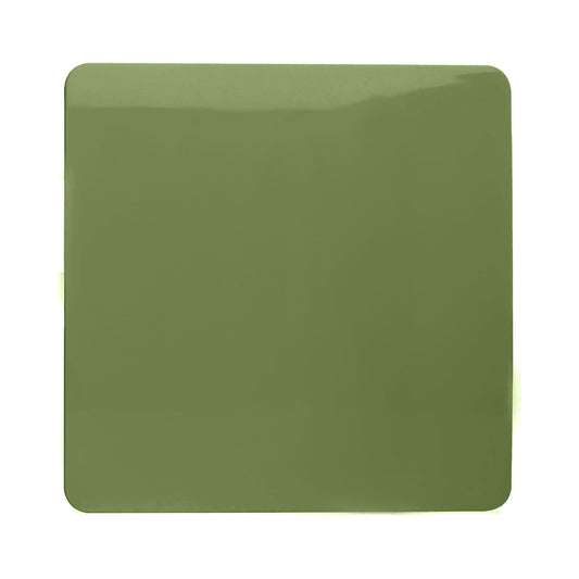 Trendi Artistic Modern Glossy Tactile Single Blanking Plate Moss Green