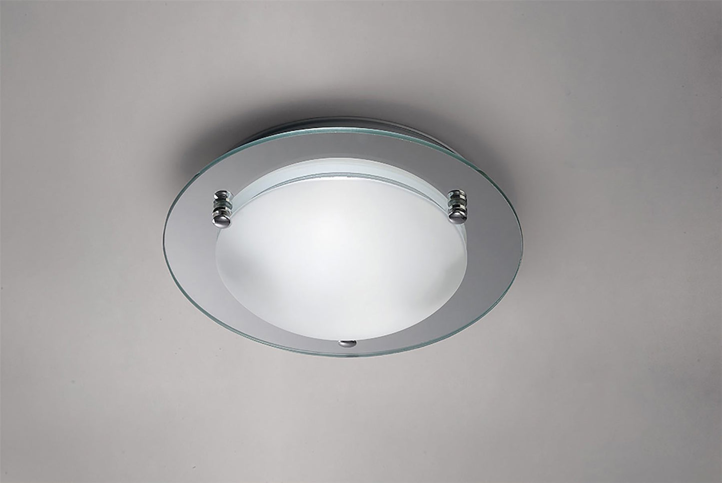 Deco Brooklyn Ceiling 300mm Round 2 Light E27 Polished Chrome