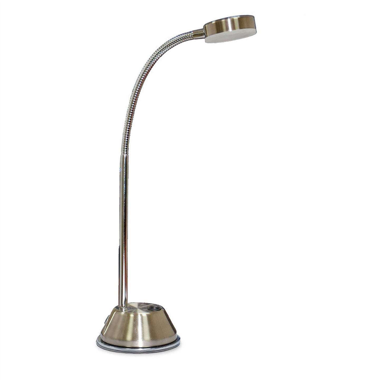Mantra Fusion Tobias Table Lamp 1 Light 3W LED 3000K, 300lm, Satin Nickel/Frosted Acrylic/Polished Chrome, 3yrs Warranty