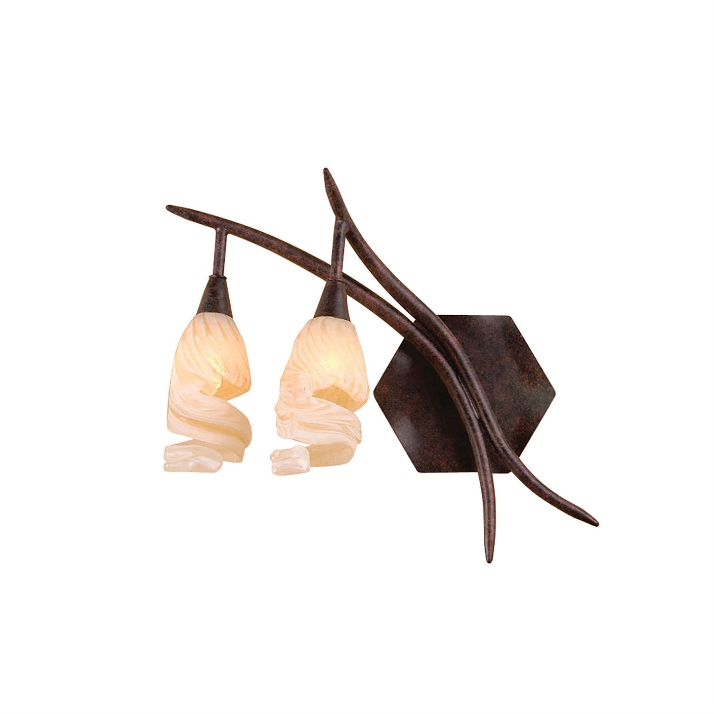 Mantra (0017 005) Gaudi Wall Light Left Switched 2 Light G9, Brown/Black Oxide